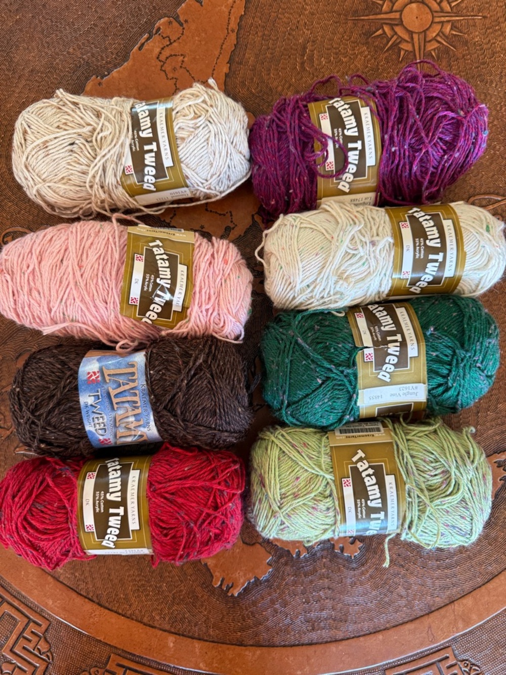Kraemer Yarns Tatamy Tweed DK Yarn - 8 Skeins Various Colors (8 100gr Skeins)